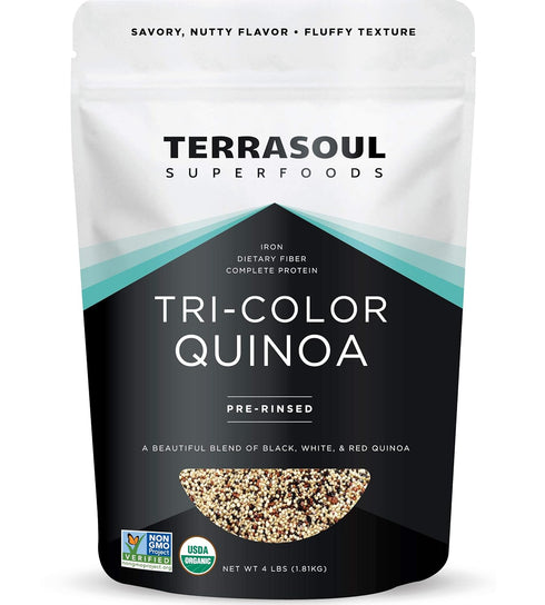 Terrasoul Superfoods Organic Tri-Colored Quinoa 4 Lbs
