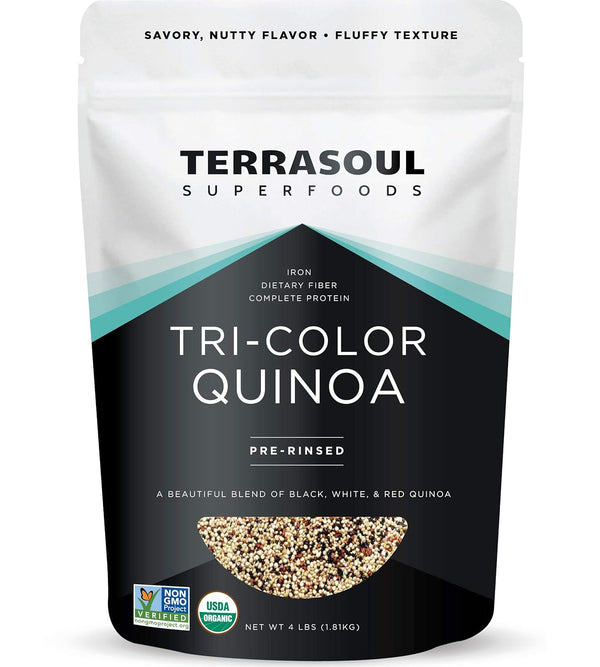 Terrasoul Superfoods Organic Tri-Colored Quinoa 4 Lbs