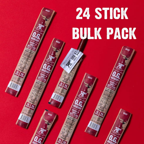 100% 9g 24 Count Righteous Felon Meat Sticks | Grass Fed Beef | Protein per Stick | Keto, Gluten-Free, Low Sugar, High