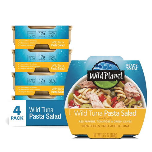 Wild Planet Ready-To-Eat Wild Tuna Pasta Salad With Organic Red Peppers, Tomatoes