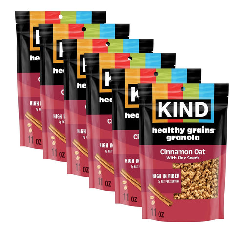 Kind Healthy Grains Granola, Cinnamon Oat Clusters with Flax Seeds, Gluten Free,