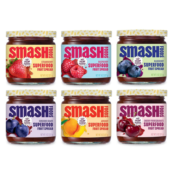 Smash Foods Jam Try Them All Variety Pack| Low-Calorie, No Sugar Added