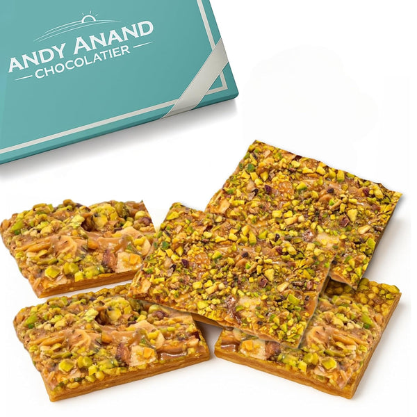 ANDY ANAND CHOCOLATIER Gluten Free Pistachio Brittle - Made in Italy Roasted