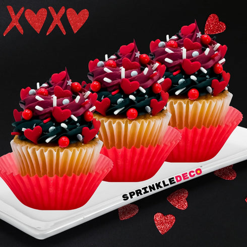 XOXO Hearts Happy Valentine's Day Baking Cupcake Decoration Confetti Sprinkles, 6oz Cake Cookie Ice Cream Donut Jimmies