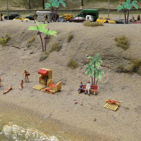 10Pcs Miniature Coconut Palm Tree Model Artificial Greenery Plant Decoration DIY Train Railway Building Diorama Sandbox