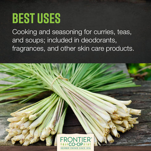 100% 16 (Pack 1) Frontier Co-op Organic Dried Lemongrass, Cut and Sifted, Bulk Bag - Pure, Natural Lemon Grass for Tea