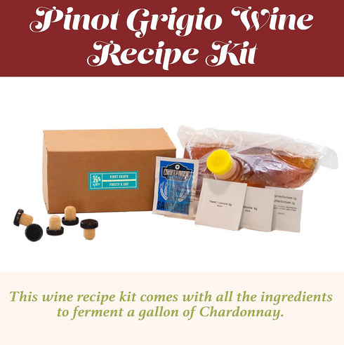 1 Craft A Brew - Pinot Grigio Wine Recipe Kit - Gallon - Ingredients for Home Brewing Wine - Wine Making Ingredients