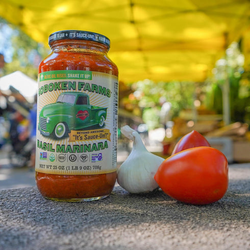 (25 Oz, Pack 2) Hoboken Farms Basil Marinara Sauce No Sugar Added, Low Sodium, Non-GMO, Preservative-Free, Low Carb