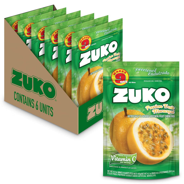 Zuko Passion Fruit Instant Powder Drink Family Pack, 14.1 oz, Pack of