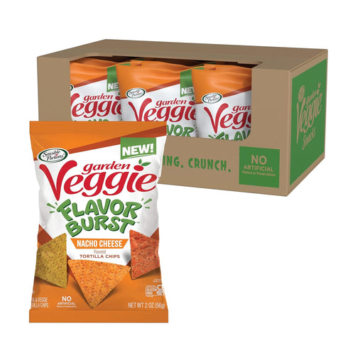 Sensible Portions Garden Veggie Flavor Burst Tortilla Chips, Nacho, 2 Oz (Pack