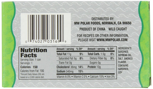 3-Ounce (Pack 24) MW Polar Sardines, In Oil