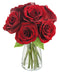 KaBloom - Romantic Red Roses: 6 Fresh Cut Red Roses (Long Stemmed)