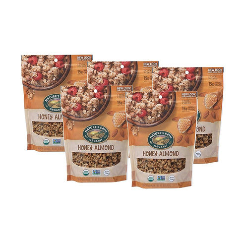 11 (Pack 5), 15g Omega-3 Nature's Path Organic Gluten Free Honey Almond Granola, Ounce of Non-GMO, Whole Grains