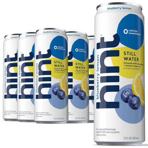 Hint Fruit-Infused Canned Water, Blueberry Lemon - Purified Flavored Water with Zero