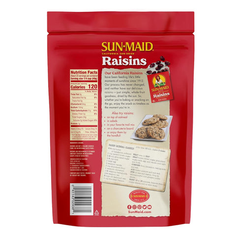 (2 Pack) 32 oz Sun-Maid California Sun-Dried Raisins - Resealable Bag - Dried Fruit Snack for Lunches, Snacks
