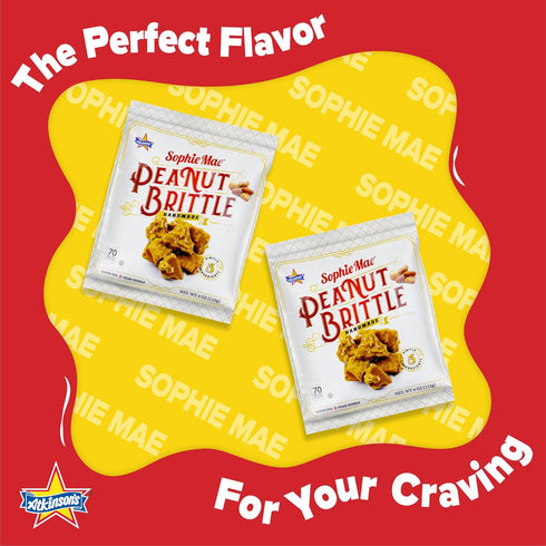 4 oz. Atkinson's Sophie Mae Peanut Brittle Bites - Salty and Sweet Peanut Brittle - Gluten Free, Kosher, Vegan, No