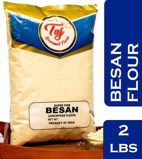 TAJ Gourmet Foods 2-Pounds TAJ Besan Flour | Chick Pea | Gram Flour | Finely Grounded