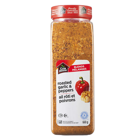 Club House Roasted Garlic and Red Pepper One Step Seasoning - 660g, Imported from Canada