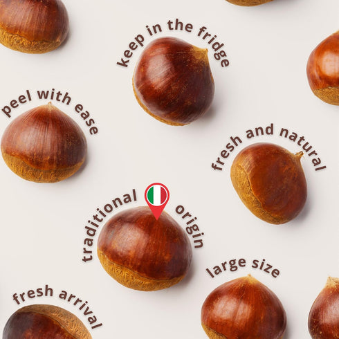 1LBS Premium Italian Chestnuts - Fresh, Large Size, Easy to Peel, Hand-Picked, Farm Fresh, All Natural, Gluten-Free