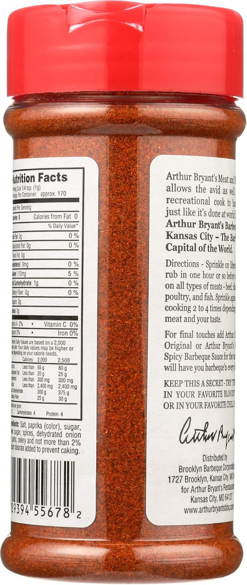 (6 oz) (3-Pack) Arthur Bryant's BBQ Meat and Rib Rub BBQ Rub for Ribs, Brisket, Chicken, Pork & More Rib Rubs
