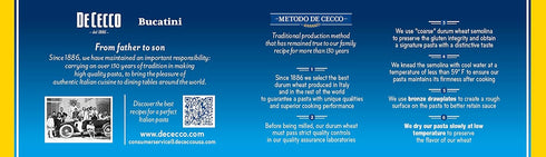 De Cecco No.15, 1 (Pack 5) Semolina Pasta, Bucatini Pound