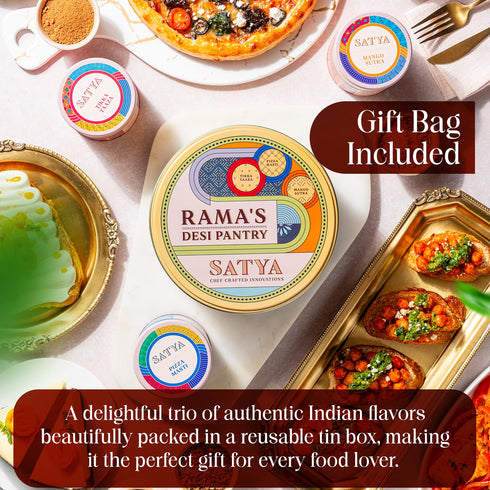 Set 3, Set, Set Satya Blends Indian Spice of Tikka Taaza Pizza Masti Mango Sutra Seasoning Trio - Vegan, Low Sodium