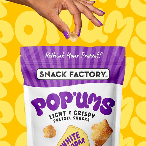 9 Oz Snack Factory Pop'ums White Cheddar Pretzel Snacks, Bag