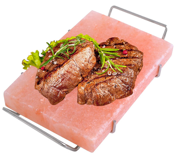 Spantik Professional Salt Block Set with Steel Tray 12" x 8" x