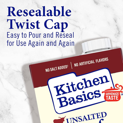 32 oz. Kitchen Basics Unsalted Beef Stock, Carton