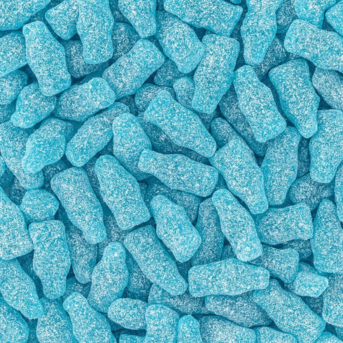 Bayside Candy Sour Blue Raspberry Soda Bottles Tangy Blue Gummy (1LB)