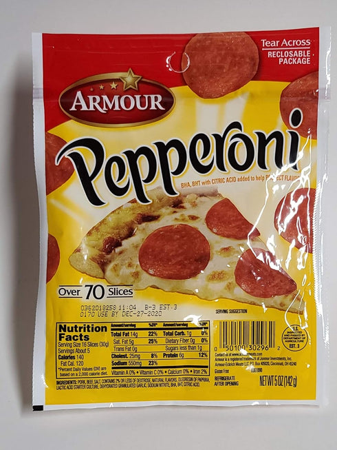 Ohio Trading 5oz (6 Pack) Armour Pepperoni Slices, bag