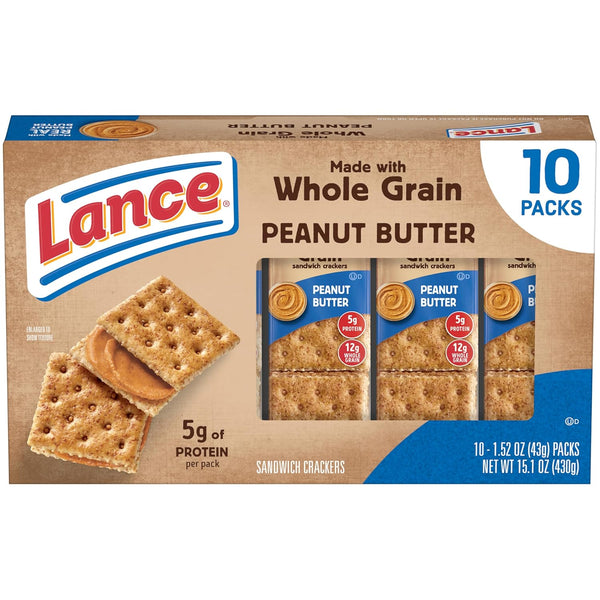 Lance Baked with Whole Grain Peanut Butter, 10 Count 1.52 Oz