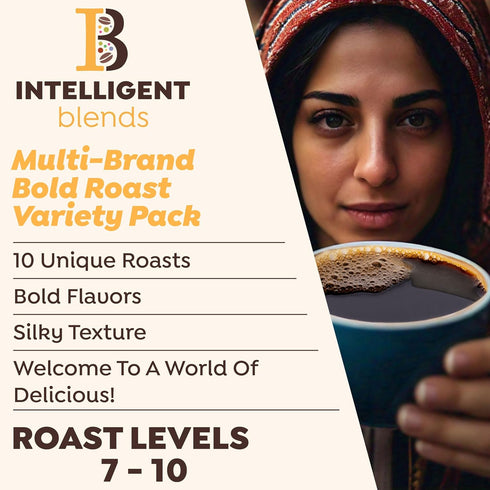 Pack, 50 100% Intelligent Blends Dark Roast Coffee Pods Variety ct, Single Serve Pods Arabica Coffee, Compatible