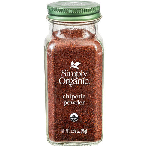 Simply Organic Chipotle Powder, 2.65 Ounce - Dried Smoked Jalapeno Peppers with Warm Smoky Taste