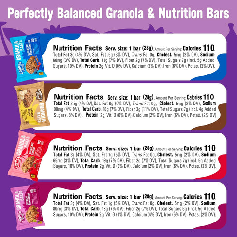 24 Pack Cooper Street Granola Bakes - Soft Baked Oats, Grain & Seeds Breakfast Granola Bars Variety - Nut & Dairy Free
