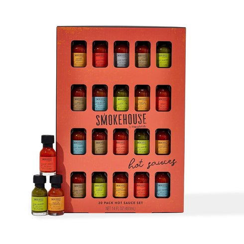 Smokehouse by Thoughtfully, Hot Sauce Gift Set, Flavors Include Garlic Herb, Bacon