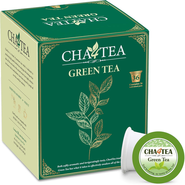 Cha4TEA 36-Count Green Tea Pods Compatible with Keurig K-Cup Brewers