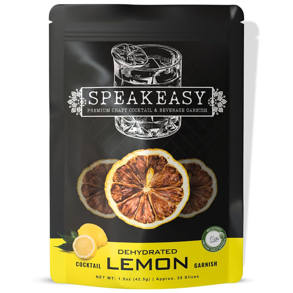 COCKTAIL GARNISHES Speakeasy Premium Dried Lemon Slices 1.5oz All-Natural Dehydrated Citrus Garnish