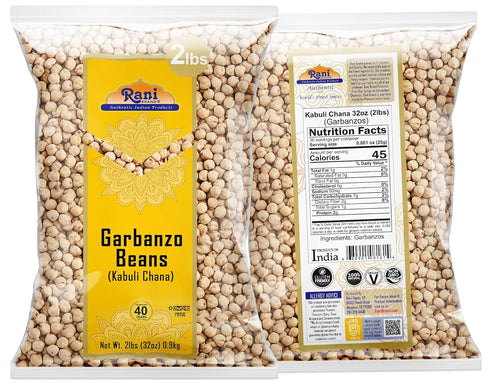 32oz (2lbs) 908g Rani Garbanzo Beans (Kabuli Chana) ~ All Natural | Vegan | Gluten Friendly | NON-GMO | Kosher | Indian