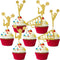 36 Pieces Cheerleader Cupcake Toppers, Glitter Gymnastics Cake Decorations for Girls Birthday Party Favors