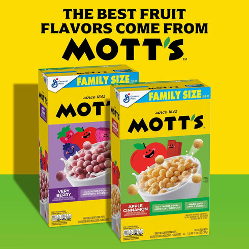 20.8 oz Mott's Apple Cinnamon Cereal, Made with Apple Puree, Whole Grain, Family Size