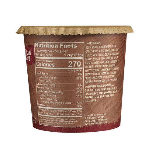 2.36 Oz (Pack 12) Kodiak Cakes Minute Muffins, Cinnamon Roll