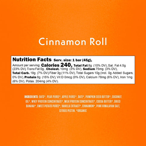1.6 OZ ONCE UPON A FARM Organic Cinnamon Roll Oat Bar Sgl