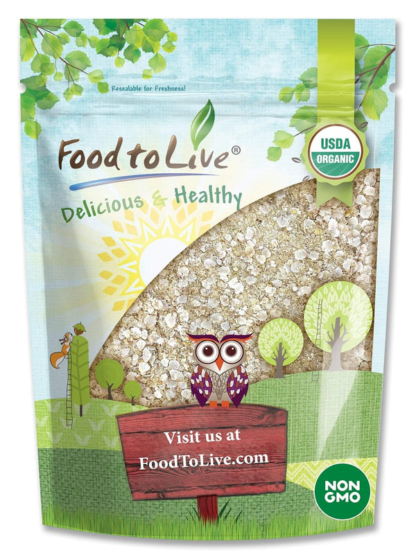Food to Live Organic White Quinoa Flakes, 8 Ounces Non-GMO Pressed Seeds,