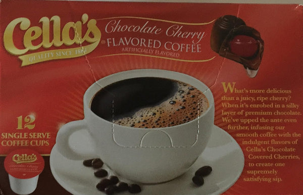Cellas Chocolate Cherry Flavored Coffee, 12 Count