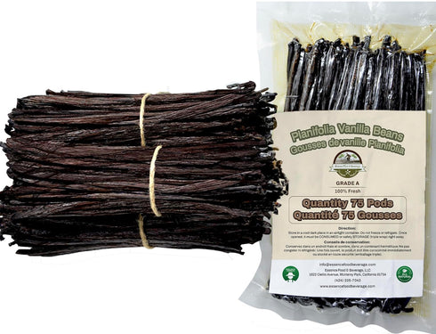75 Vanilla Beans Bulk For Making Vanilla Extract Grade A - NON-GMO