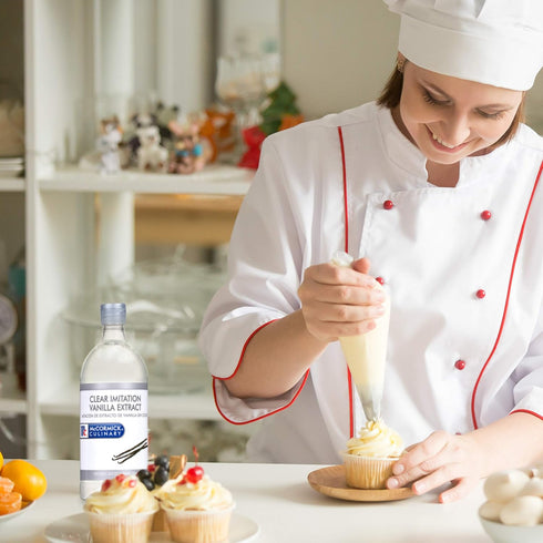 McCormick Culinary Clear Imitation Vanilla Extract, 32 fl oz Bottle for Baking, Perfect in Baked Goods