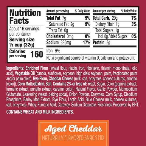 Gardetto's 18 oz Aged Cheddar Snack Mix, Salty Snacks Tub