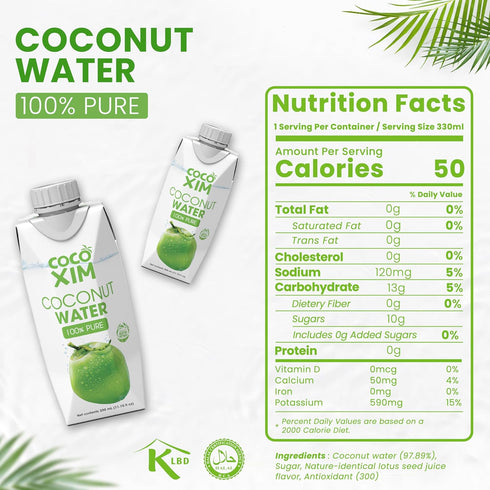 11 oz (Pack 12) 100% COCOXIM Ready to Drink Pure Coconut Water - of | Zero Added Sugar| Natural & Fresh