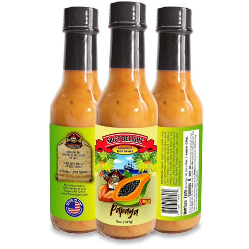 Spicy Delight Aruba Hot Sauce by Flavor Pirate, 5 oz, Made with Habanero Pepper, Papaya, and Spices, Gluten Free, Vegan